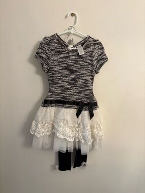 Blueberi Boulevard Black & White Marled Knit Top